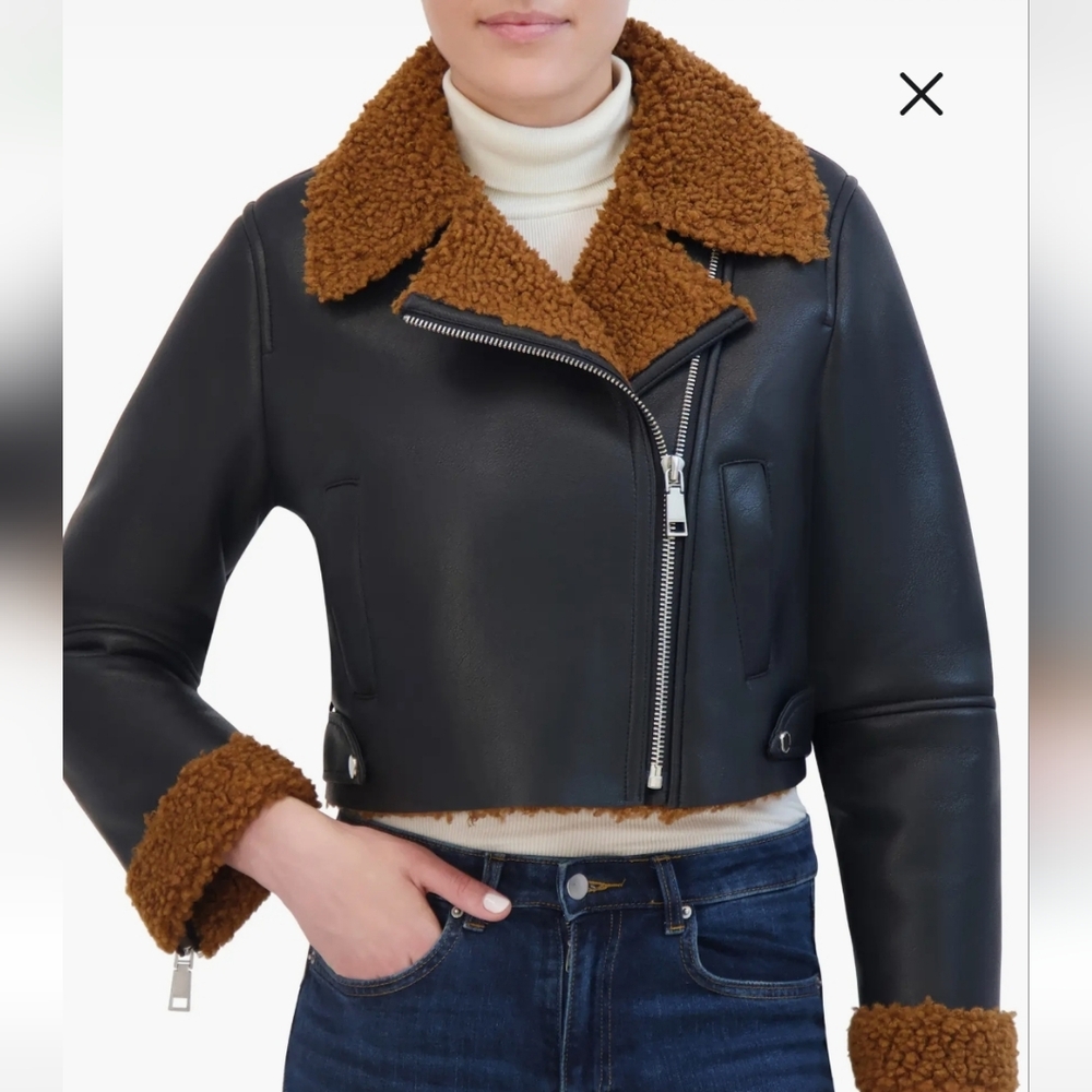 Rebecca Minkoff Black and Brown Shearling Leather Jacket *SOLD OUT*